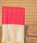 Pink and kattam semi silk saree with blouse