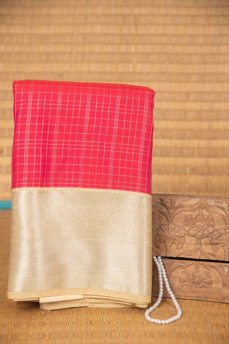 Pink and kattam semi silk saree with blouse