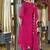 Ethnic Motifs Embroidered Zari V-Neck Straight Kurta & Palazzos With Dupatta