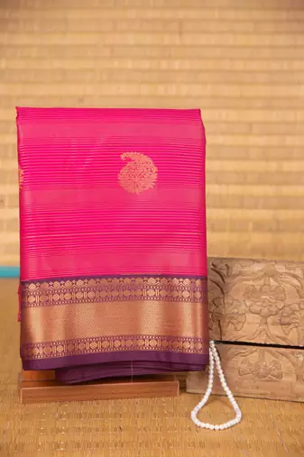 Pink vairaoosi semi silk saree with blouse