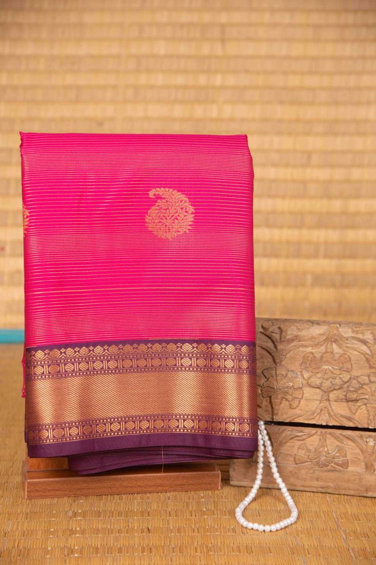 Pink vairaoosi semi silk saree with blouse
