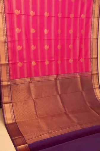 Pink vairaoosi semi silk saree with blouse