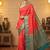 Red and teal korvai semi silk saree with blouse
