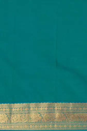 Red and teal korvai semi silk saree with blouse