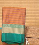 Brown kattam soft silk saree with blouse