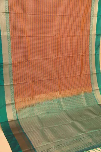 Brown kattam soft silk saree with blouse