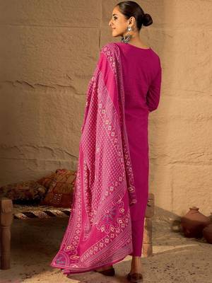 Women Ethnic Motifs Embroidered Cotton Kurta with Trousers & Dupatta 3