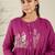 Women Floral Embroidered Cotton Anarkali Kurta with Trousers & Dupatta