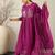 Women Floral Embroidered Cotton Anarkali Kurta with Trousers & Dupatta