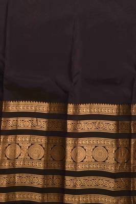 Dual tone green and brown traditional silk saree with blouse 3