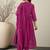 Women Floral Embroidered Cotton Anarkali Kurta with Trousers & Dupatta