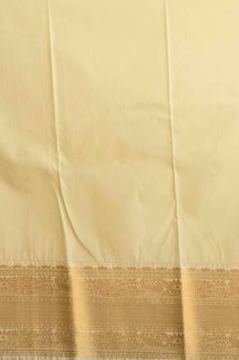 Bottle green zari kattam semi silk saree with blouse 3