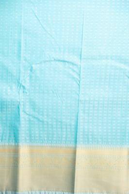 Purple and babyblue semi silk saree with blouse 3