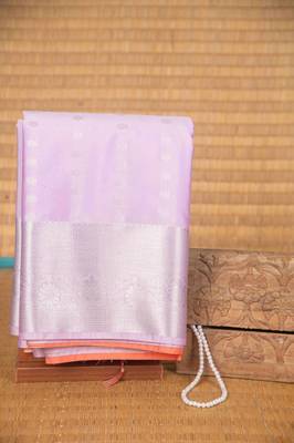 Lavender and peach soft silk saree with blouse 1