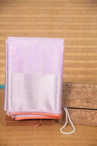 Lavender and peach soft silk saree with blouse
