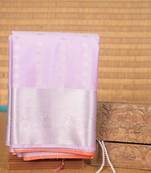 Lavender and peach soft silk saree with blouse