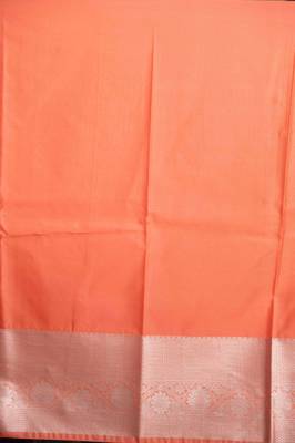 Lavender and peach soft silk saree with blouse 3