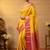 Turmeric yellow and pink soft silk saree with blouse