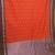 Vermillion orange and brown traditional soft silk saree with blouse