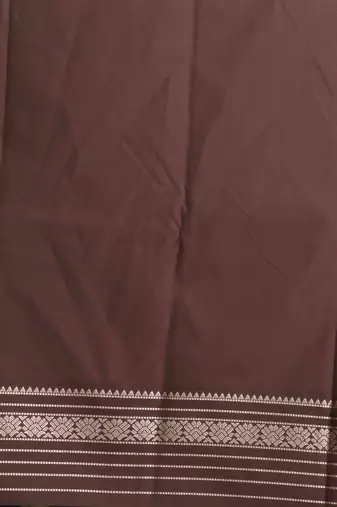 Vermillion orange and brown traditional soft silk saree with blouse