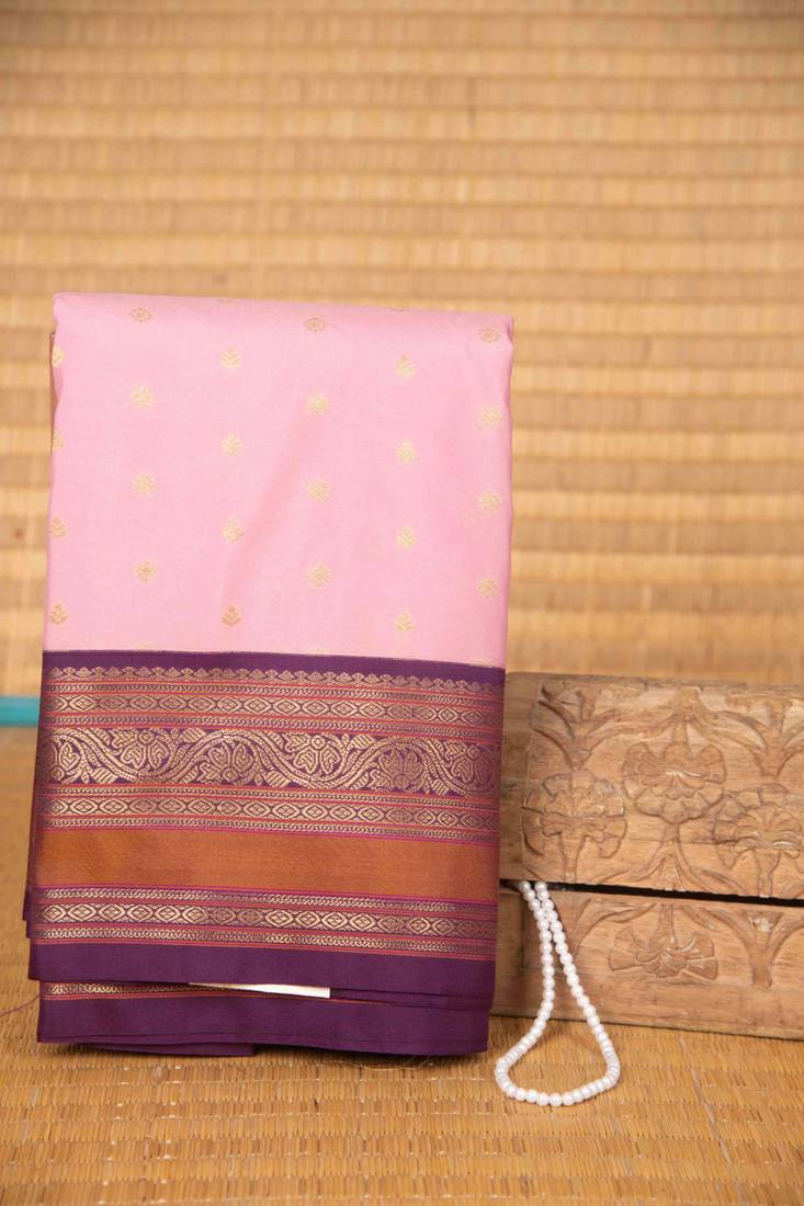 Baby pink soft silk saree with blouse