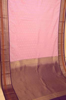 Baby pink soft silk saree with blouse 2