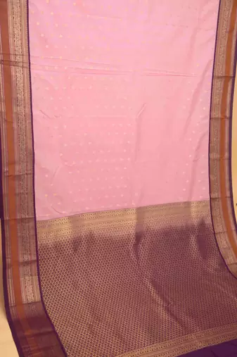 Baby pink soft silk saree with blouse