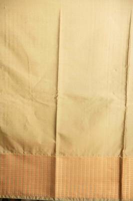 Grey and malai soft silk saree with blouse 3