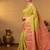 Pastel green and peach touch silk saree with blouse