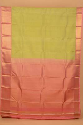 Pastel green and peach touch silk saree with blouse 3