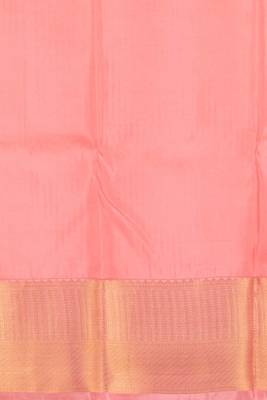 Pastel green and peach touch silk saree with blouse 4