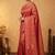 Blood red designer brocade semi silk saree with blouse