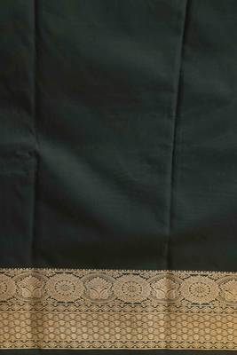 Bottle green designer soft silk saree with blouse 3