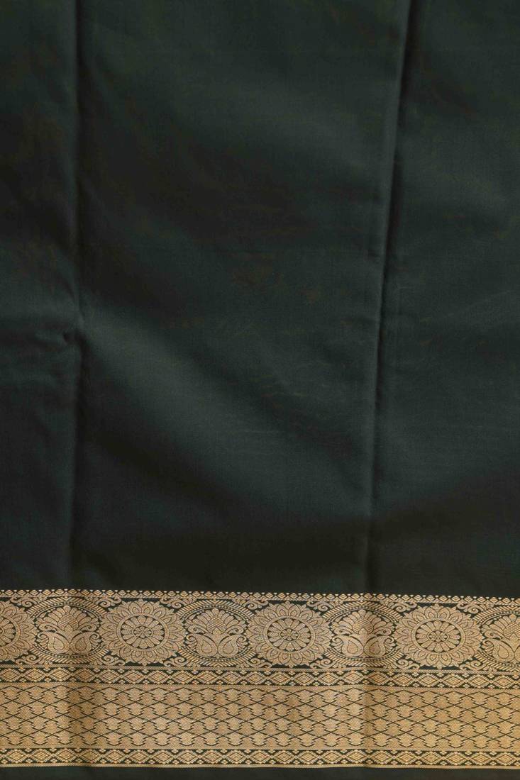 Bottle green designer soft silk saree with blouse