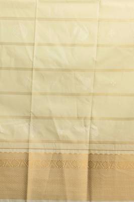 Cobalt blue and cream checked semi silk saree with blouse 3