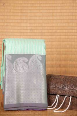 Pastel mint soft silk saree with blouse 2