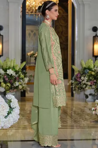 Women Ethnic Motifs Embroidered Kurta with Palazzos & Dupatta