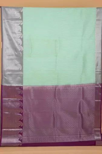 Pastel mint soft silk saree with blouse