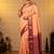 Peach and purple semi silk saree with blouse