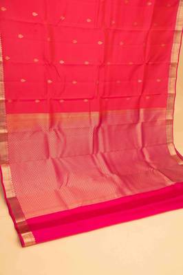 Orange soda and pink touch silk saree with blouse 2