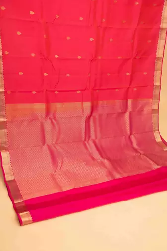Orange soda and pink touch silk saree with blouse
