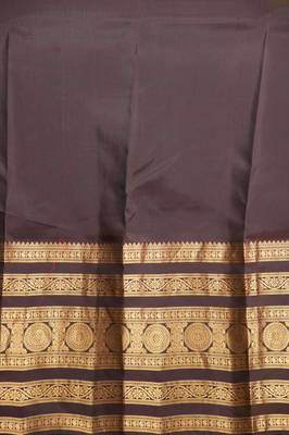 Steel grey and brown pure touch silk saree 3