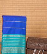 Royal blue veldhari semi silk saree with blouse
