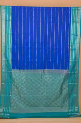 Royal blue veldhari semi silk saree with blouse 2