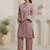 Floral Yoke Design V-Neck Thread Work Straight Kurta & Trousers