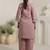 Floral Yoke Design V-Neck Thread Work Straight Kurta & Trousers