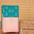 Aqua blue and baby pink brocade semi silk saree with blouse