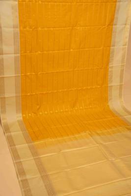 Canary yellow veldhari semi silk saree with blouse 2