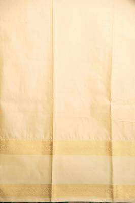 Burnt maroon and cream semi silk saree with blouse 3