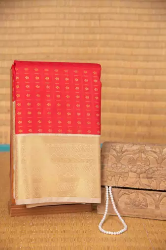 Pink aayiram butta semi silk saree with blouse